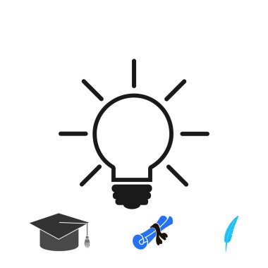 ampul simgesi, vektör en iyi düz simgesini Eps 10