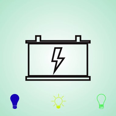Araba akü vektör simgesi