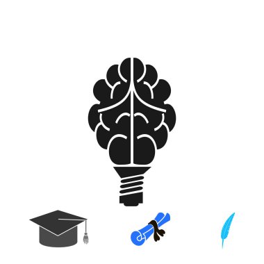 Ampul simgesi beyin, düz simgesini Eps en iyi