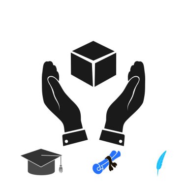 küp simgesini, vektör en iyi düz simgesini Eps