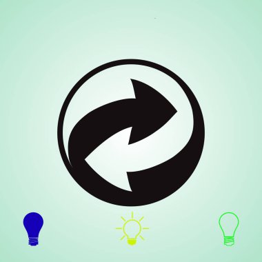 Geri dönüşüm vektör işareti simgesi, vektör en iyi düz simgesini Eps