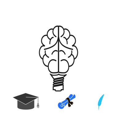 Ampul simgesi beyin, düz simgesini Eps en iyi