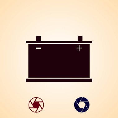 Araba pil simgesi. Vektör, vektör en iyi düz simgesini Eps