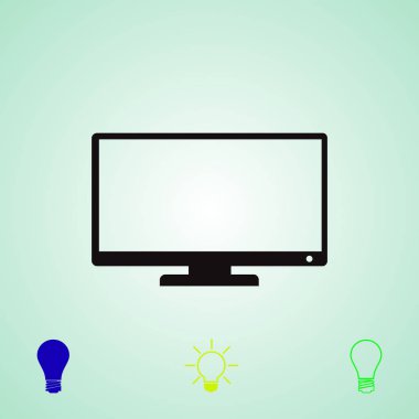 TV vektör simgesi, vektör en iyi düz simgesi, Ep