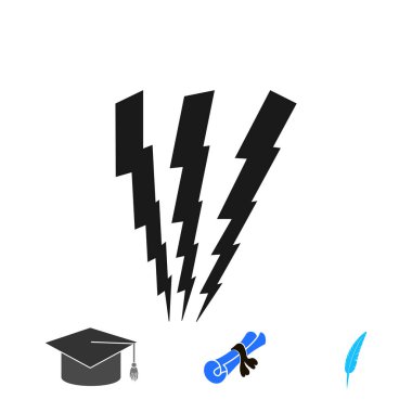 Yıldırım ikonuna, vektör en iyi düz simgesini Eps