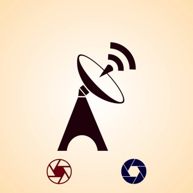 Uydu anten simgesi, vektör en iyi düz simgesini Eps