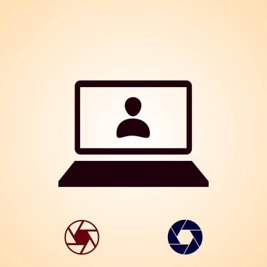 dizüstü bilgisayar kutsal kişilerin resmi, vektör en iyi düz simgesini Eps 10