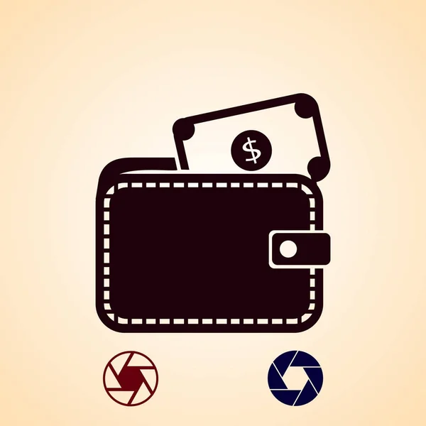Brieftasche Mit Dollarsymbol Vektor Bestes Flaches Symbol Eps — Stockvektor