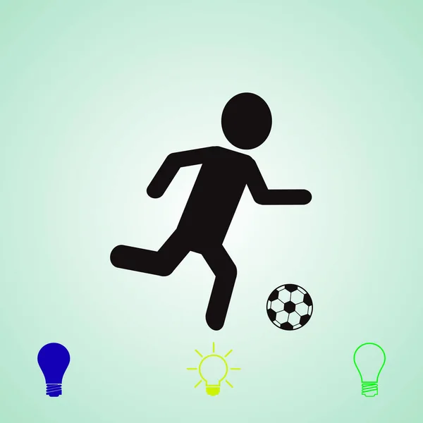 Version Matricielle Soccer Silhouettes Joueurs Football Meilleure Icône Plate Vectorielle — Image vectorielle