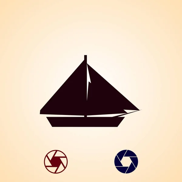 Segelboot Symbol Vektor Best Flat Icon Eps — Stockvektor