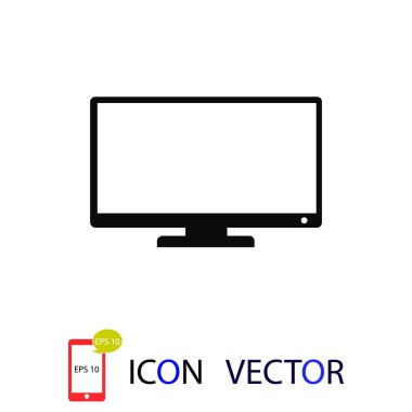 TV vektör simgesi, vektör en iyi düz simgesi, Ep