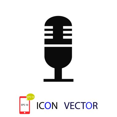 mikrofon simgesi, vektör en iyi düz simgesini Eps