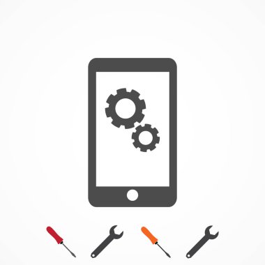 Smartphone kutsal kişilerin resmi, vektör en iyi düz simgesini Eps