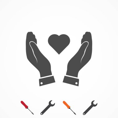 elinde kalp simgesi, en iyi düz simgesini Eps vektör