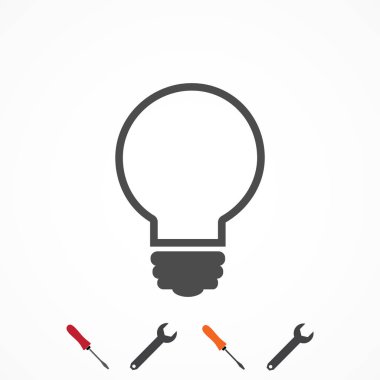 Ampul vektör simgesi, vektör en iyi düz simgesini Eps 10