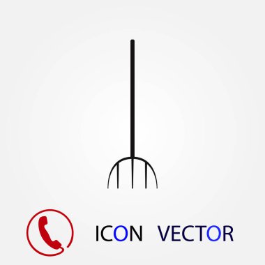 Bahçe çatal simgesi, vektör en iyi düz simgesini Eps