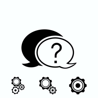 Sohbet, soru simgesi, vektör en iyi düz simgesini Eps