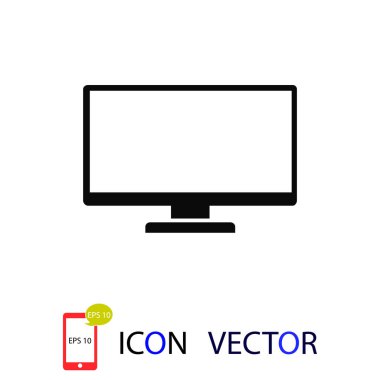 TV simgesi, vektör en iyi düz simgesini Eps