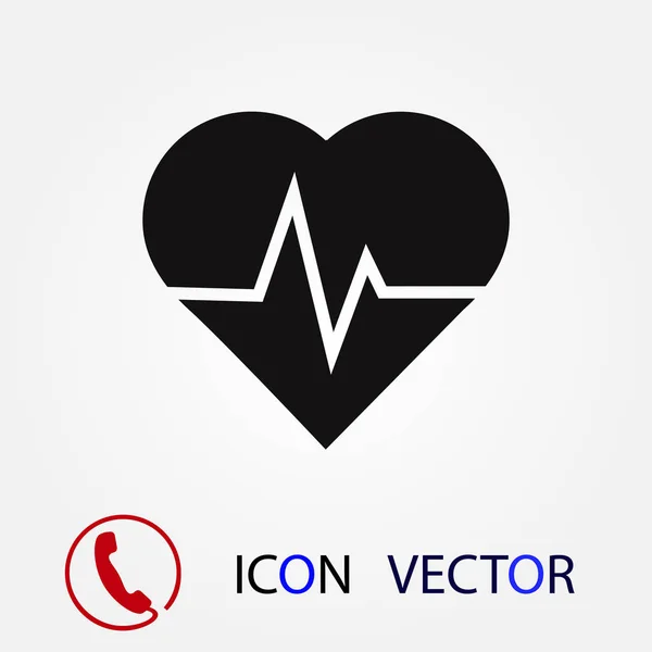 Heartbeat Vektor Ikonen Vektor Bästa Platta Eps — Stock vektor