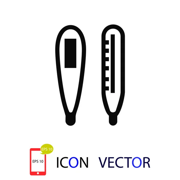 Termómetro Icono Vector Vector Mejor Icono Plano Eps — Vector de stock