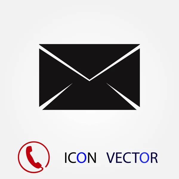 Schwarzes Umschlagsymbol Vektor Bestes Flaches Symbol Eps — Stockvektor
