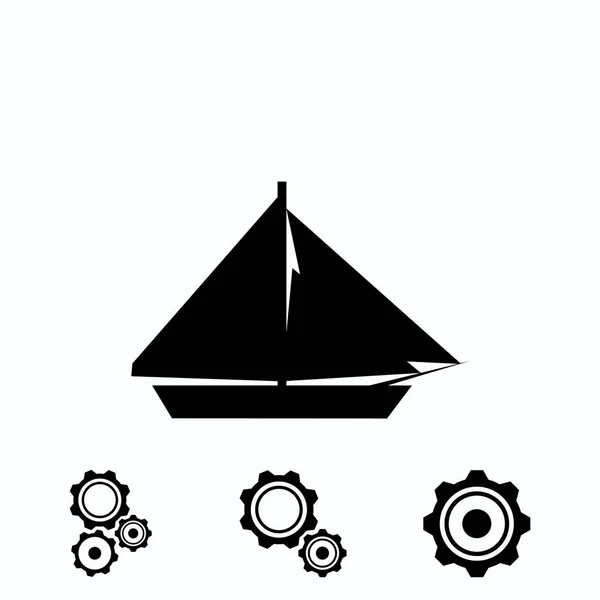 Icono Del Barco Vela Vector Mejor Icono Plano Eps — Vector de stock