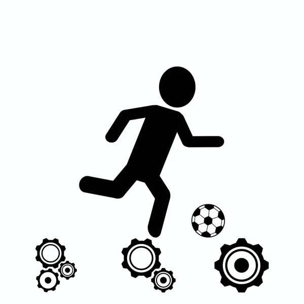 Raster Version Soccer Football Players Silhouettes Vector Best Flat Icon — Stock Vector