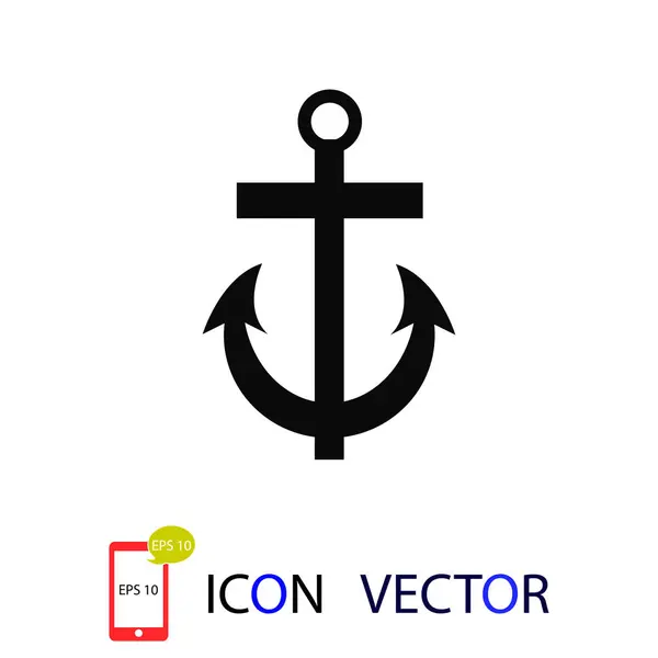 Ancor Ikon Vector Legjobb Lapos Ikon Eps — Stock Vector