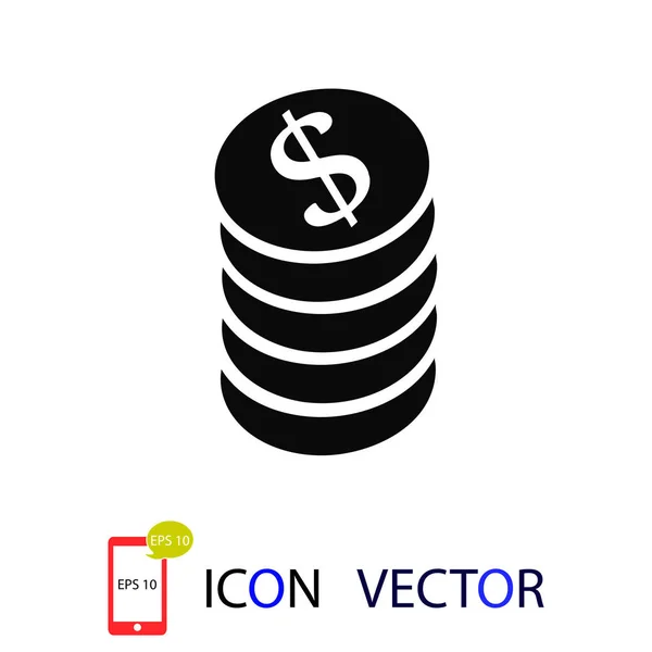 Icono Dinero Vector Mejor Icono Plano Eps — Archivo Imágenes Vectoriales