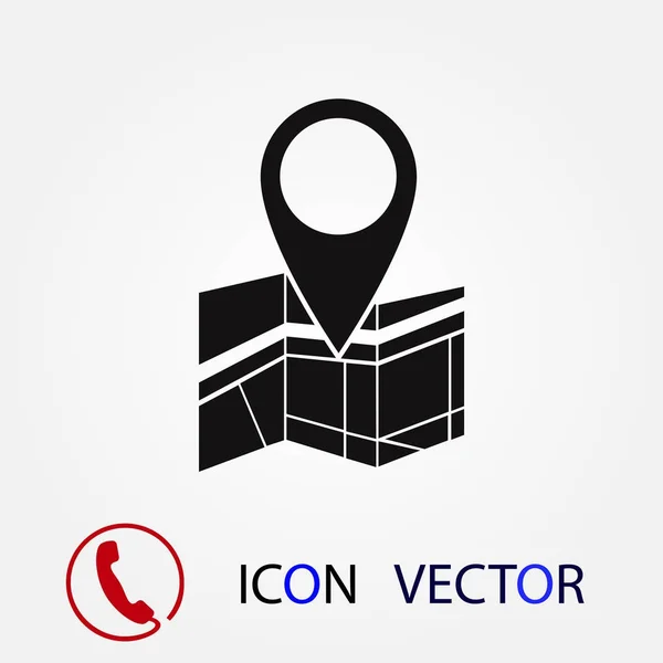 Vektor Map Symbol Mit Pin Vektor Bestes Flaches Symbol Eps — Stockvektor