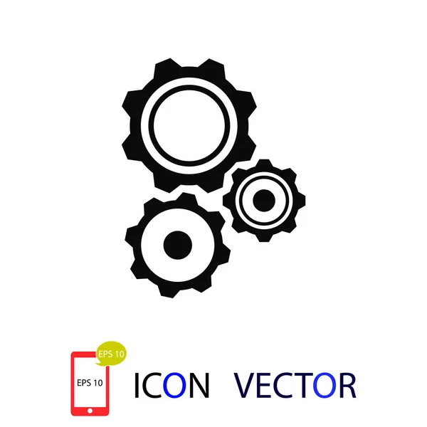 Icono Engranaje Vector Mejor Icono Plano Eps — Vector de stock
