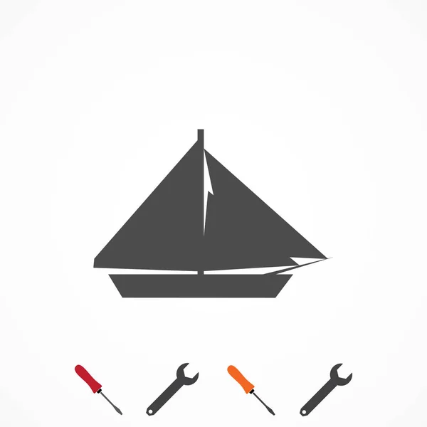 Segelboot Symbol Vektor Best Flat Icon Eps — Stockvektor