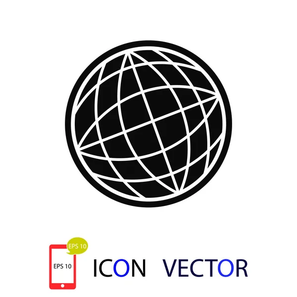 Icono Del Globo Vector Mejor Icono Plano Eps — Vector de stock