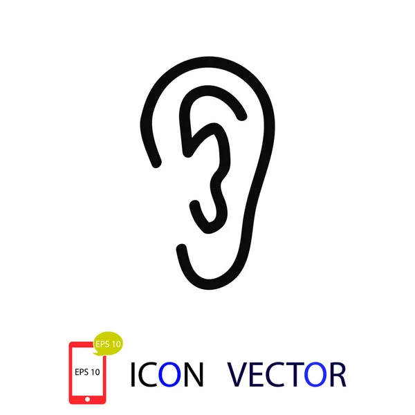 Icône Oreille Vecteur Meilleure Icône Plate Eps — Image vectorielle