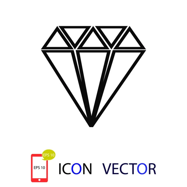 Icône Diamant Meilleure Icône Plate Vectorielle Eps — Image vectorielle