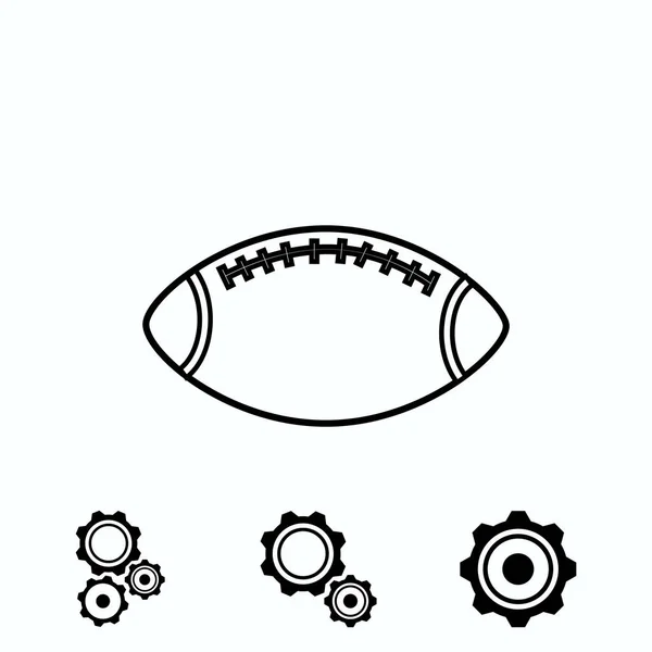 Rugby Ball Icono Vector Mejor Icono Plano Eps — Vector de stock