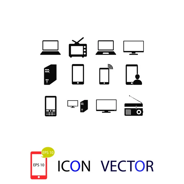 Ícones Dispositivo Comunicação Vetor Melhor Ícone Plano Eps — Vetor de Stock