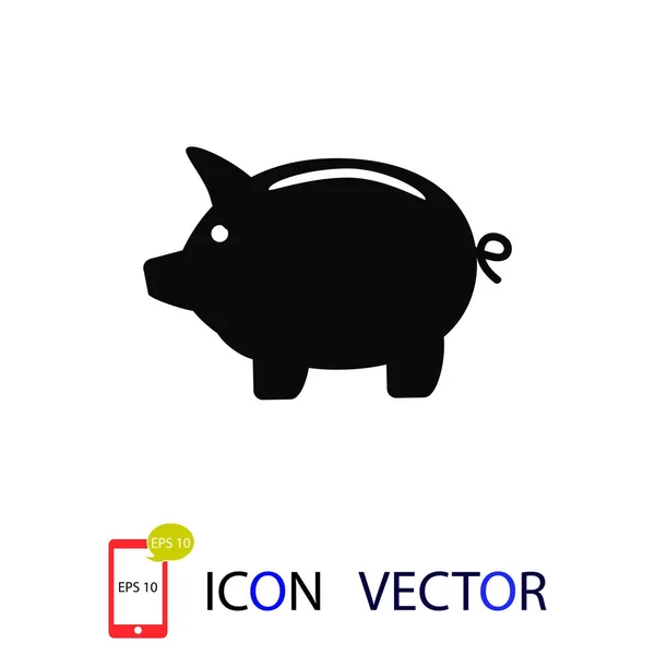 Icône Tirelire Vecteur Meilleure Icône Plate — Image vectorielle