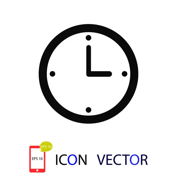 Часы Иконка Вектор Лучший Плоский Значок Eps — стоковый вектор