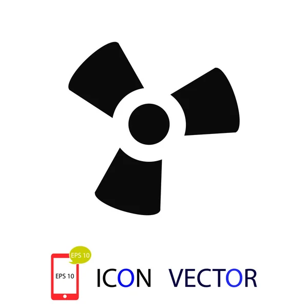 Ventilador Negro Icono Hélice Vector Mejor Icono Plano Eps — Vector de stock