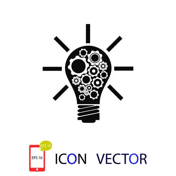 Icono Bombilla Vector Mejor Icono Plano Eps — Vector de stock