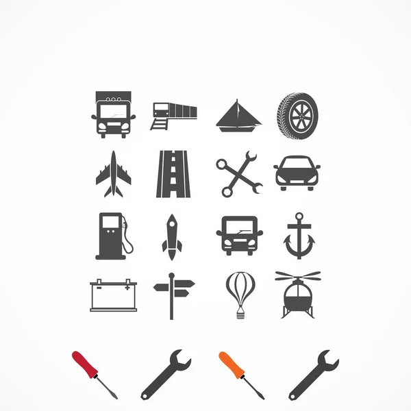 Iconos Transporte Vector Mejor Icono Plano Eps — Vector de stock