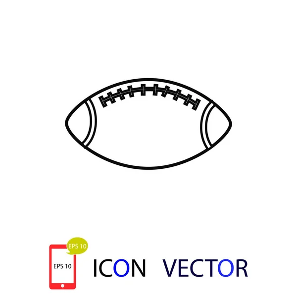 Rugby Ball Icono Vector Mejor Icono Plano Eps — Vector de stock