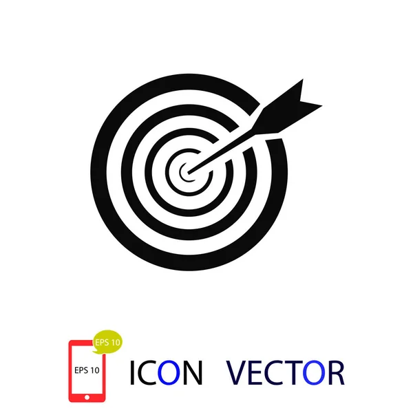 Zielsymbol Vektor Bestes Flaches Symbol Eps — Stockvektor