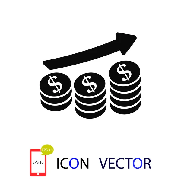Icono Dinero Vector Mejor Icono Plano Eps — Archivo Imágenes Vectoriales