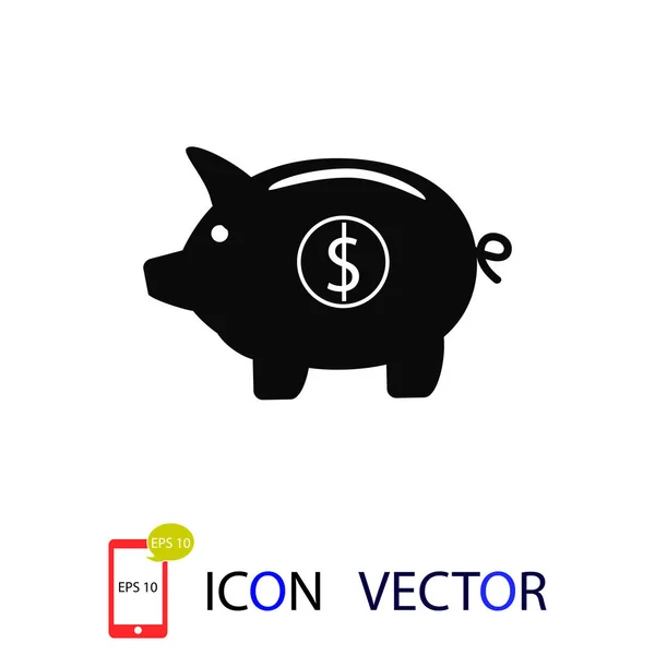 Piggy Bank Ahorro Icono Dinero Vector Mejor Icono Plano Eps — Archivo Imágenes Vectoriales