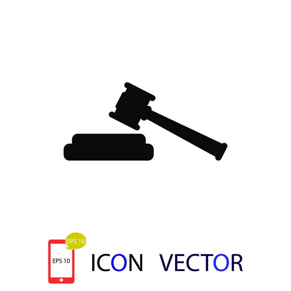 Hammer Richter Icon Vektor Bestes Flaches Icon Eps — Stockvektor