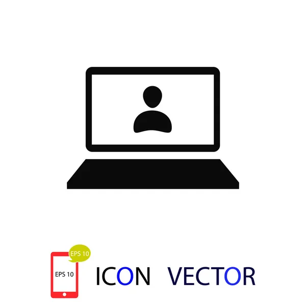 Icono Del Ordenador Portátil Vector Mejor Icono Plano Eps — Archivo Imágenes Vectoriales