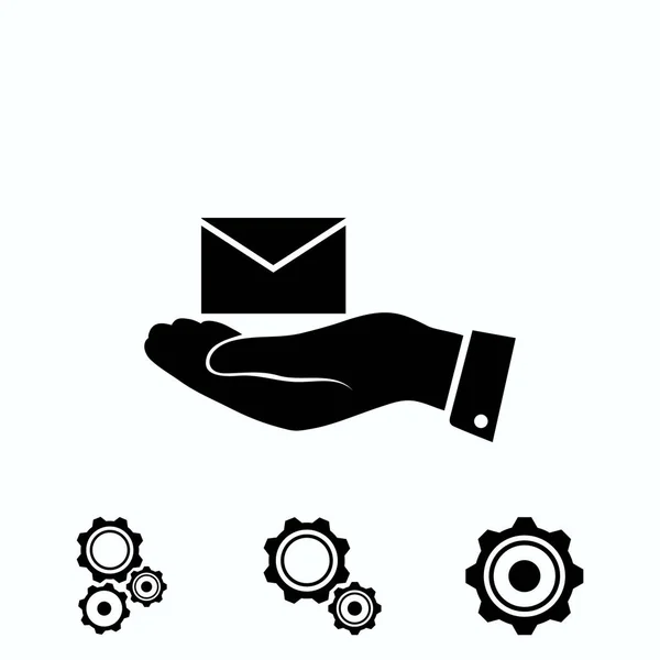 Ícone Mail Mão Vetor Melhor Ícone Plano Eps — Vetor de Stock