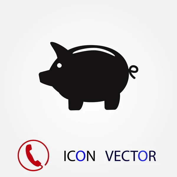 Ícone Banco Piggy Vetor Melhor Ícone Plano — Vetor de Stock